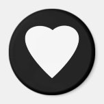 Black and White Love Heart Design. Refrigerator Magnet