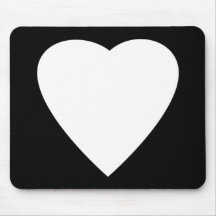 Black and White Love Heart Design. Mouse Pad