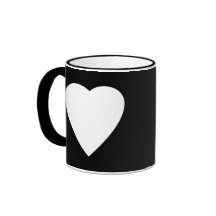 Black and White Love Heart Design. Mug