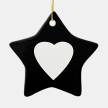 Black and White Love Heart Design. Ornaments