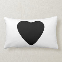 Black and White Love Heart Design. Throw Pillow