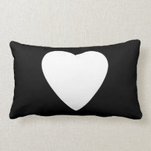 Black and White Love Heart Design. Throw Pillow