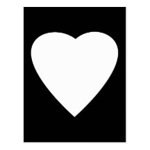 Black and White Love Heart Design. Post Card