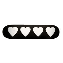 Black and White Love Heart Design. Skate Board Deck