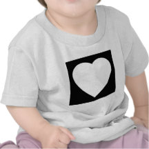Black and White Love Heart Design. Tshirt