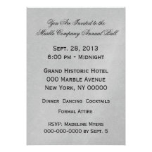 Black and White Marble Announcements
