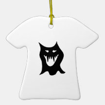 Black and White Monster. Christmas Tree Ornaments