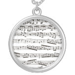 Black and white musical notes custom necklace