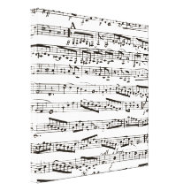 Black and white musical notes gallery wrap canvas