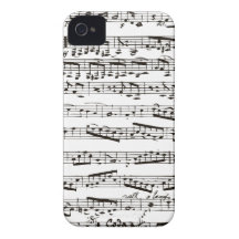 Black and white musical notes iPhone 4 covers