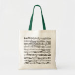 Black and white musical notes tote bags