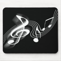Black and White Musical Scale Mousepad