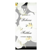 Black and White Orchid Wedding Program Rack Cards