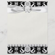black and white ornate funky damask flyer