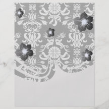 black and white ornate funky damask flyer