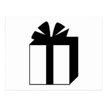 Black and White Present Post Cards