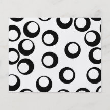 Black and White Retro Circles Pattern. Custom Flyer