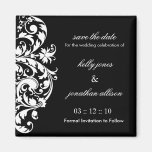 Black and White Save the Date Wedding Magnet