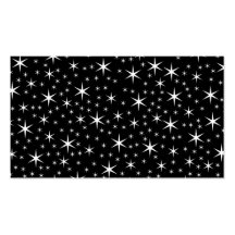 Black and White Stars Pattern. Business Card