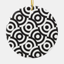 Black and white targets christmas ornaments