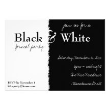 Black and White Theme Party Invitation