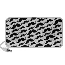 Black and white trendy funny moustache pattern notebook speakers