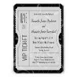 Black and White VIP Wedding Ticket Invitations