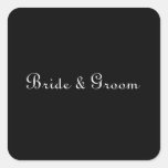 Black and White Wedding Sticker Templates