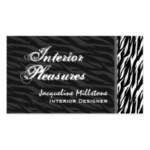 Black and White Zebra Print Business Card