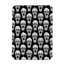 Black and White Zombie Apocalypse Pattern Magnet