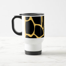 Black and Yellow Giraffe Print Pattern. Mug