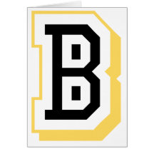 Black and Yellow Letter B Greeting Cards