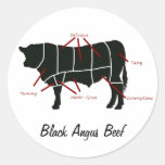 Black Angus Beef  Butcher Chart - Tasty Yummy Stickers