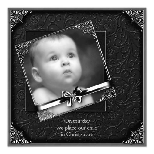 Black Baby Boy Photo Christening Personalised Invite