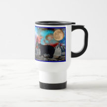 BLACK BEAR & Galaxies & Outer Space Art Travel Mug