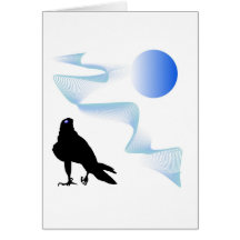 Black bird predator aggressive hawk card