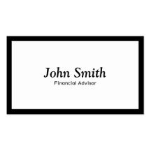 Black Border Financial Advisor Business Card