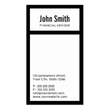 Black Border Financial Advisor Business Card