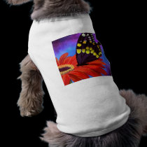 Black Butterfly Daisy Painting - Multi pet clothing