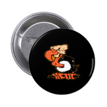 Black Buzzard Cartoon Tattoo Buttons