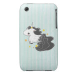 Black cartoon unicorn with stars iPhone 3G Case Case-Mate iPhone 3 Cases