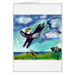 Black cat Angel Greeting Card