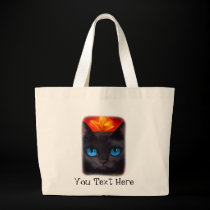 Black Cat Butterfly Painting Art - Multi bags