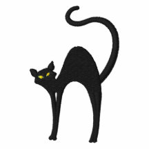 Black Cat Embroidered Shirt