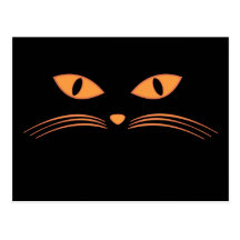 Black Cat Face Post Cards