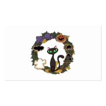 Black Cat Halloween Business Card Templates