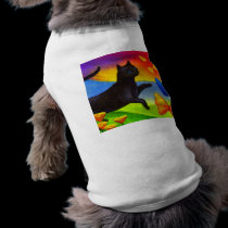Black Cat Painting Butterflies Art - Multi pet clothing