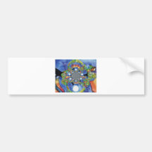 Black cat swirl bumper sticker
