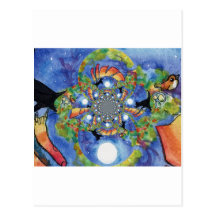 Black cat swirl post cards