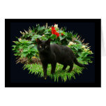Black Cat Watching Greeting Cards
